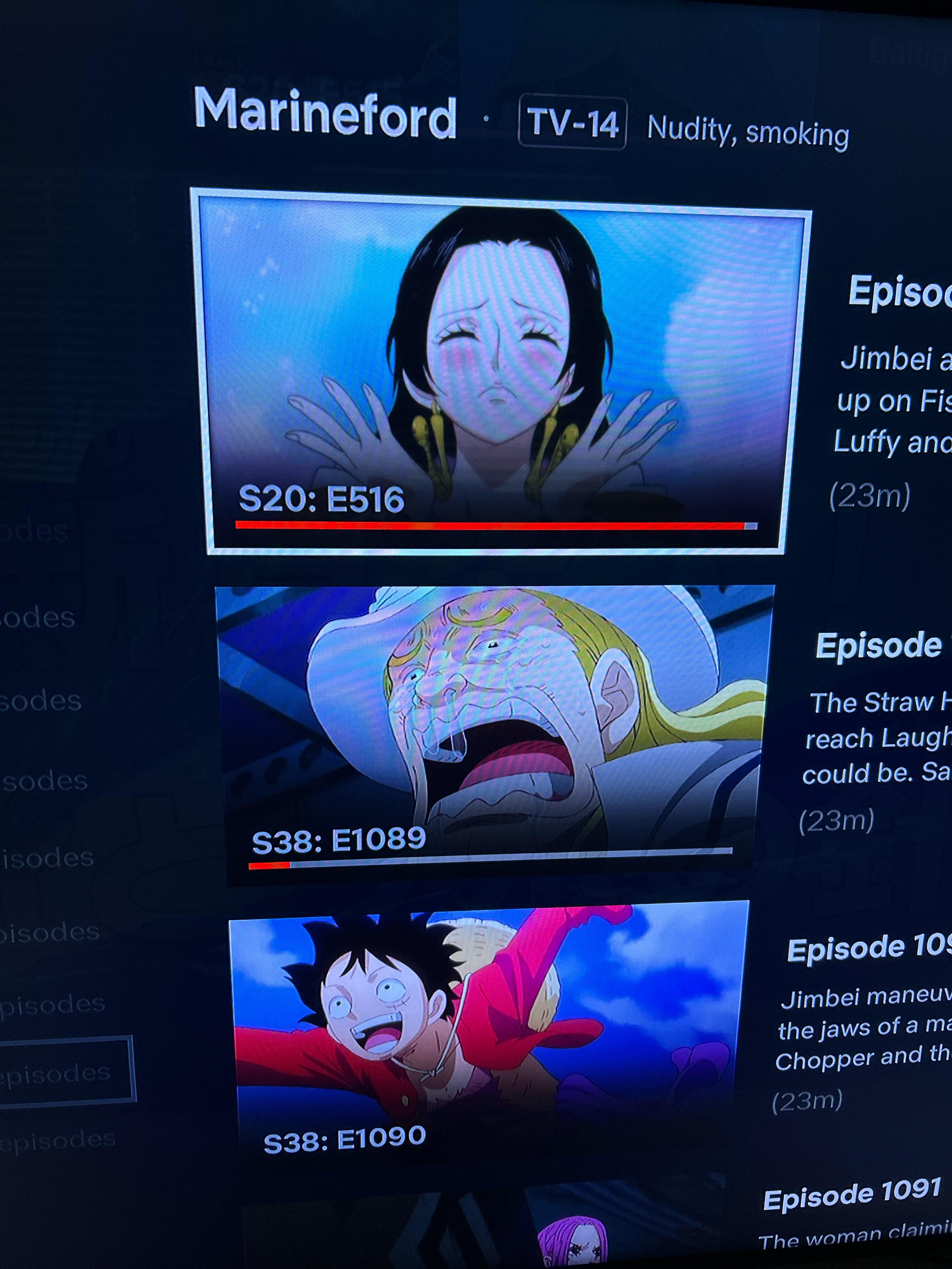 Por que a Netflix pula mais de 500 episódios? : rOnePiece