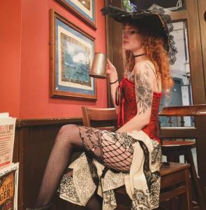 cleansing your Reddit feed with my redhead self dressed as a pirate 🏴‍☠️