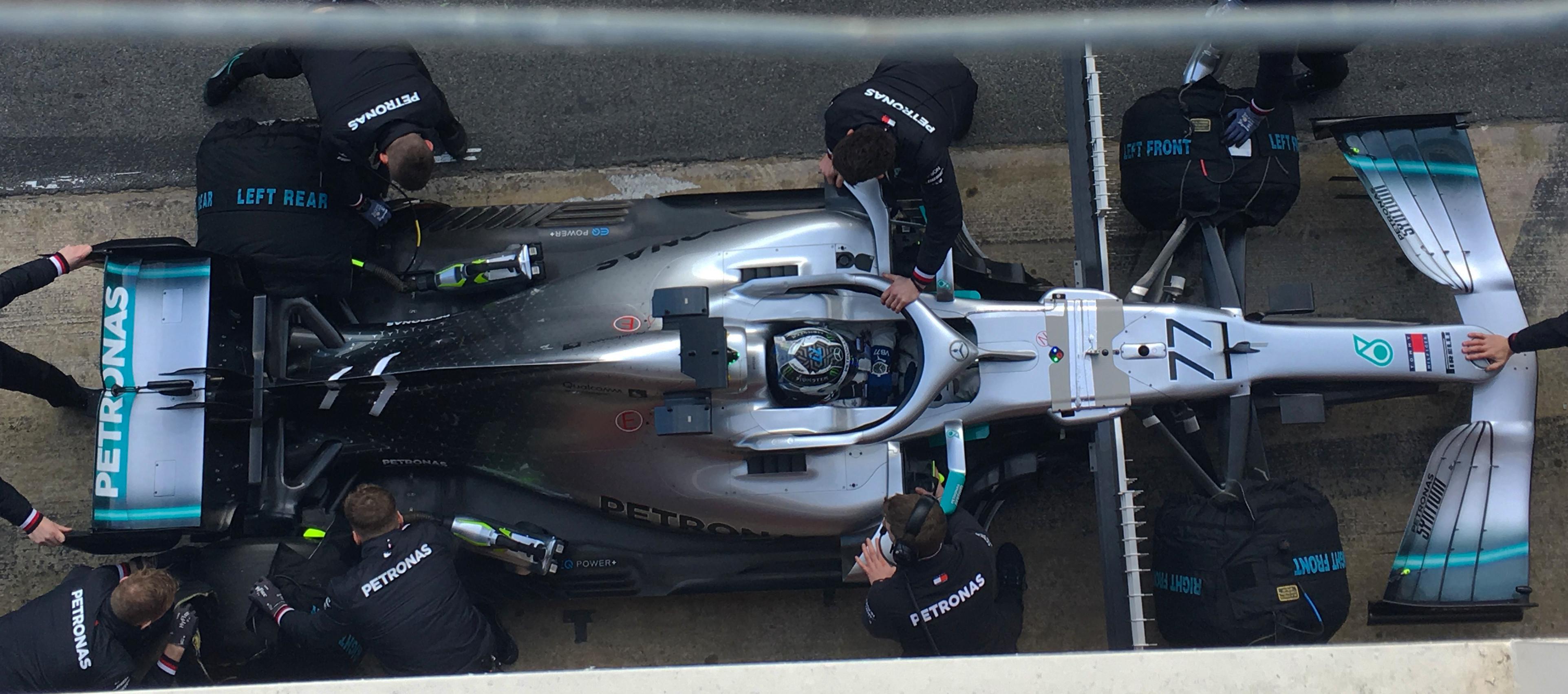 Top View Of The Mercedes W10 During Testing Formula1