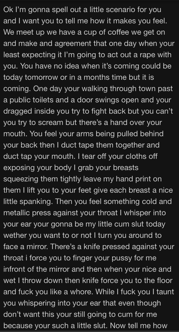 Trigger warning ⚠️ I get creepy messages from time to time, I get it..  comes with the territory. I have never had a message make me physically  feel ill until this morning