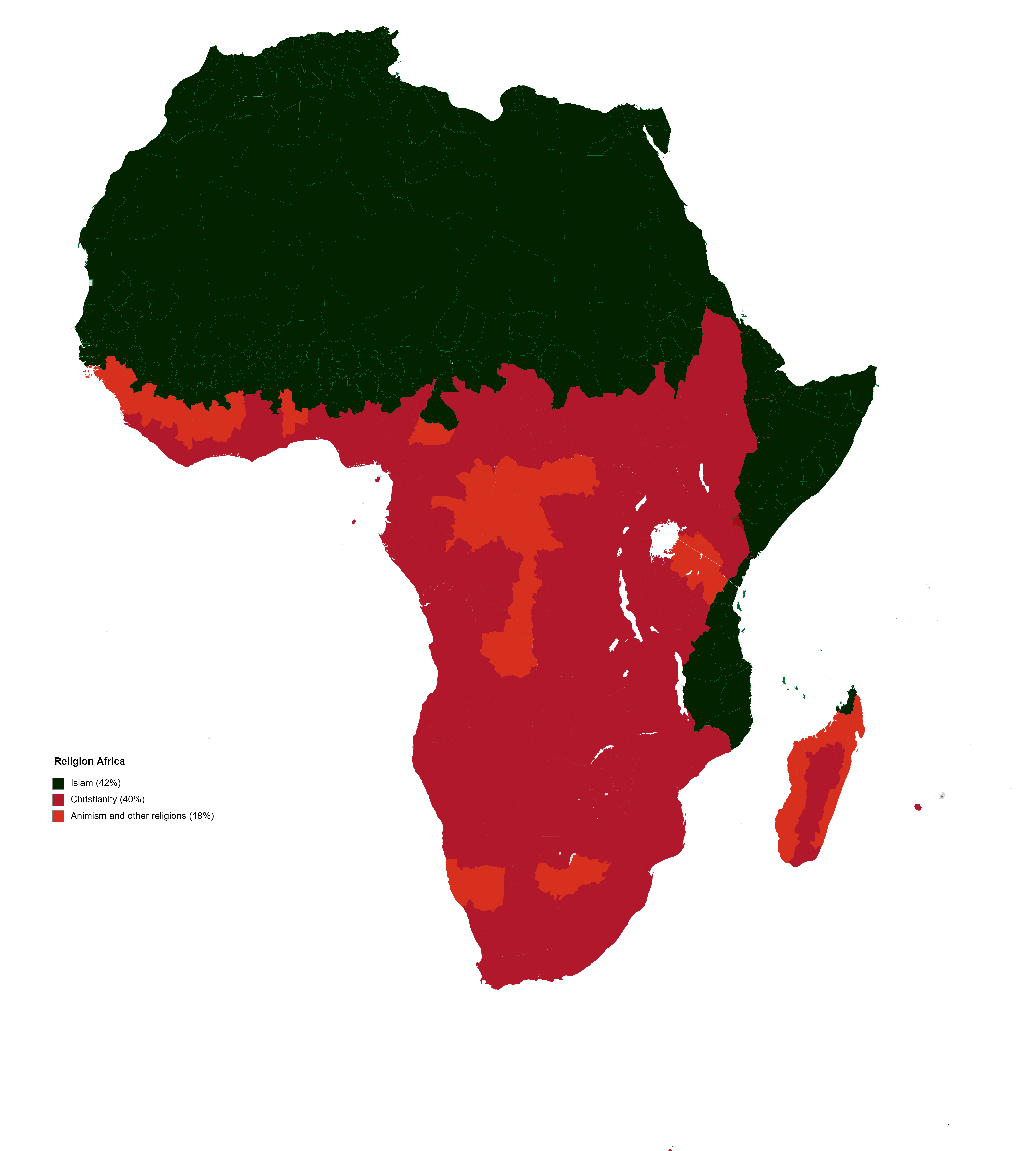 Religion Map Of Africa R Mapporn