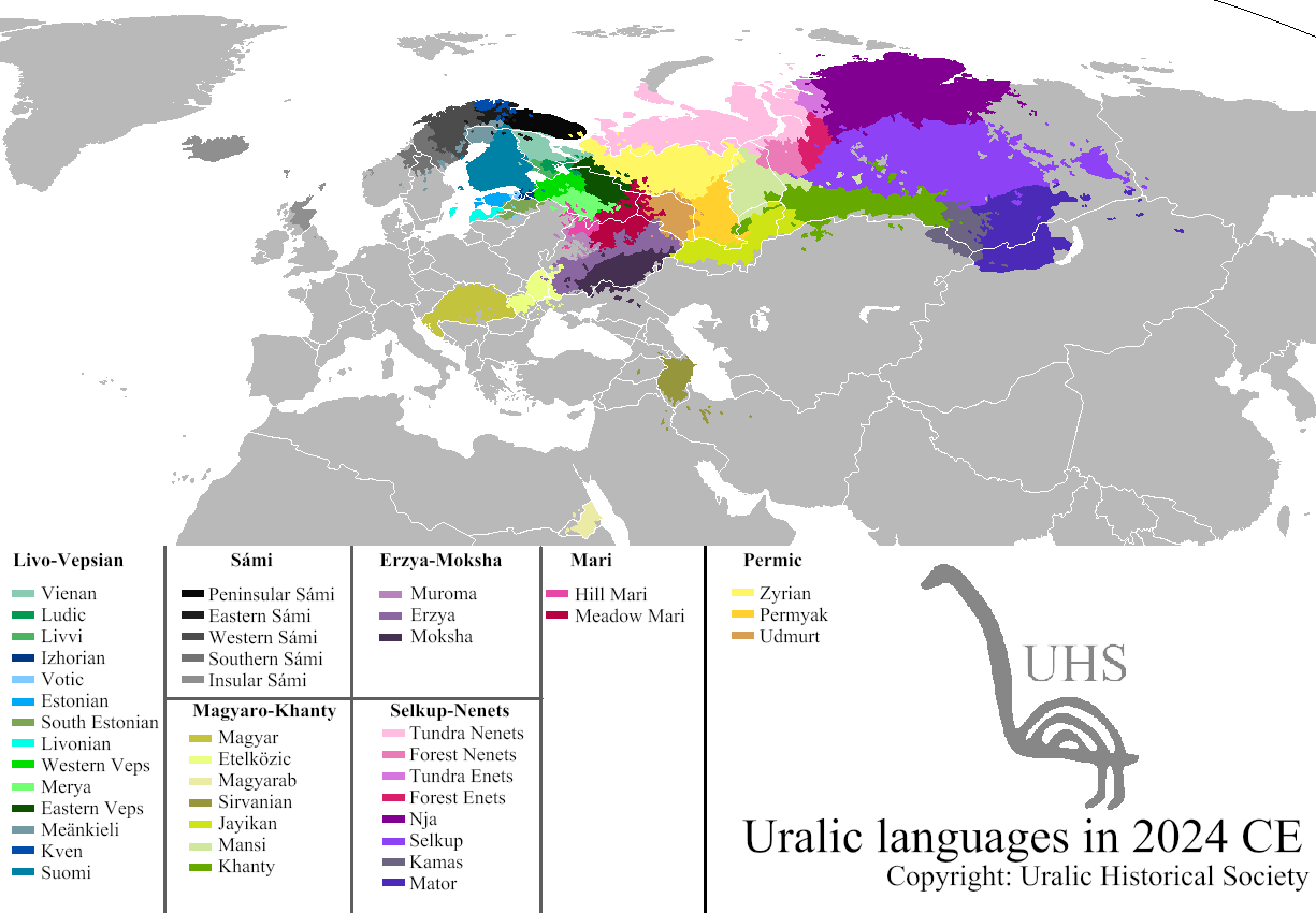 Uralic Languages Map 