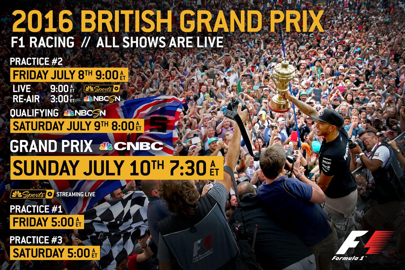 British Gp Coverage On Nbcsn Streaming And Cnbc Formula1