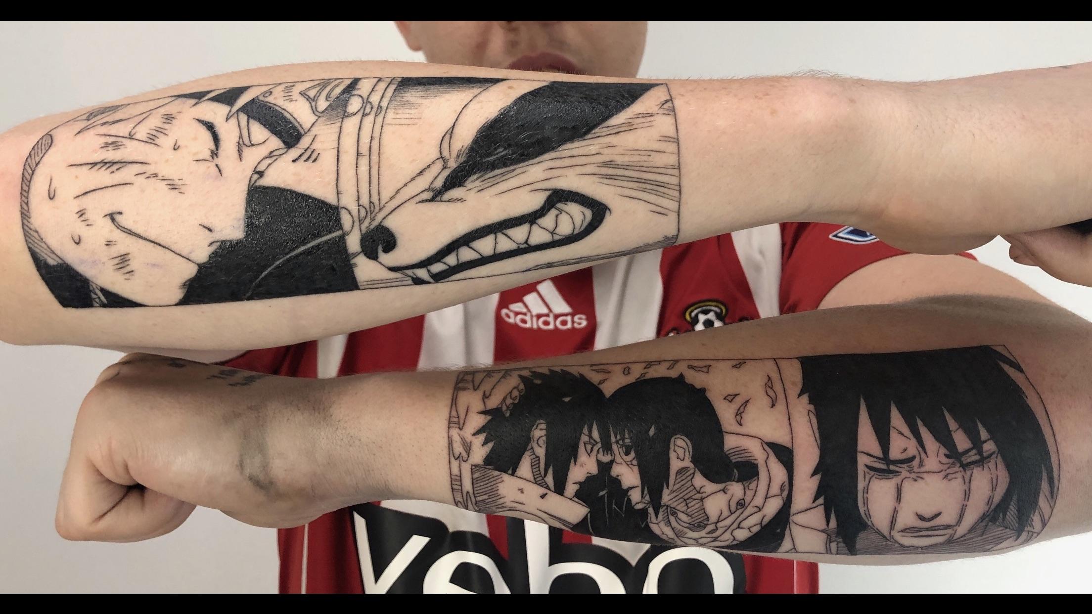 My Naruto And Kurama And Sasuke And Itachi Pieces By Justin Tolentino At Skin Design Tattoo In Las Vegas Tattoos