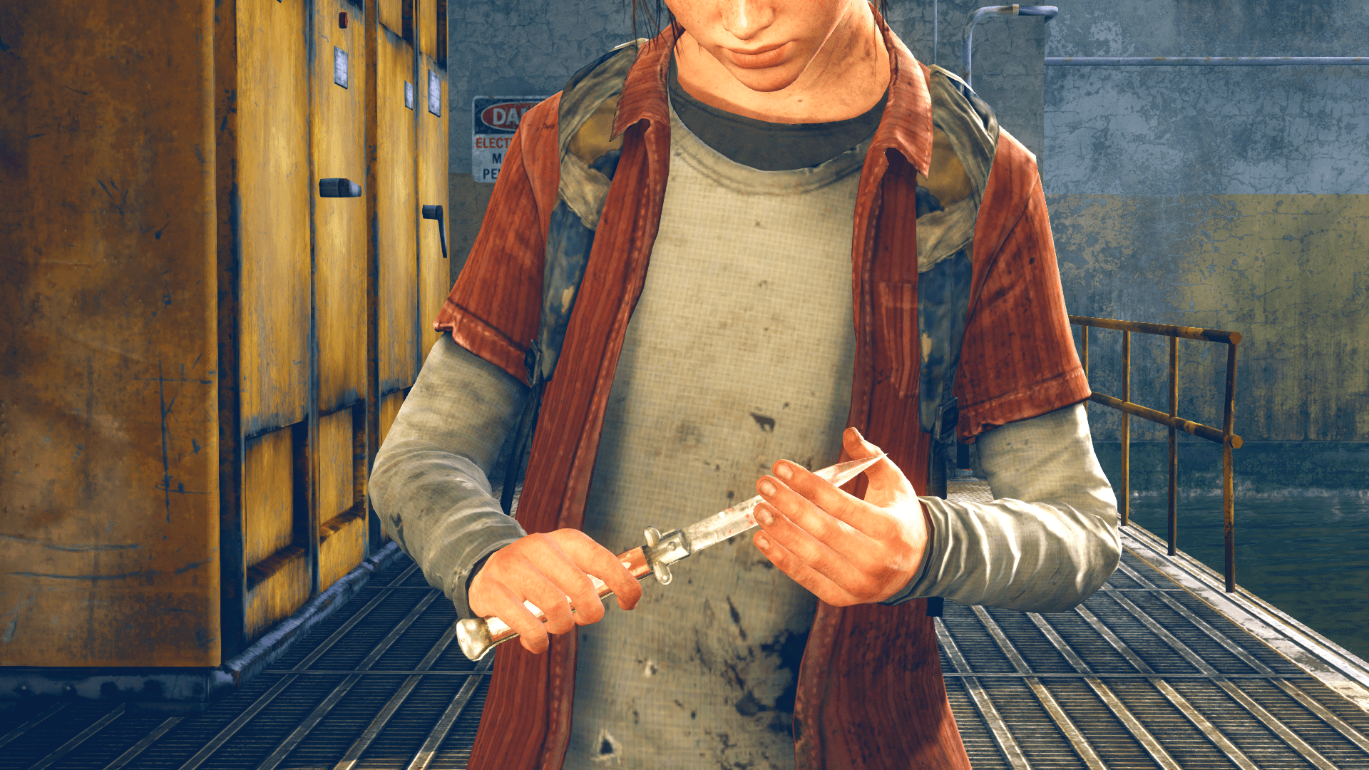 Uk / lɑːst / us / læst /. Ellie with her knife : thelastofus
