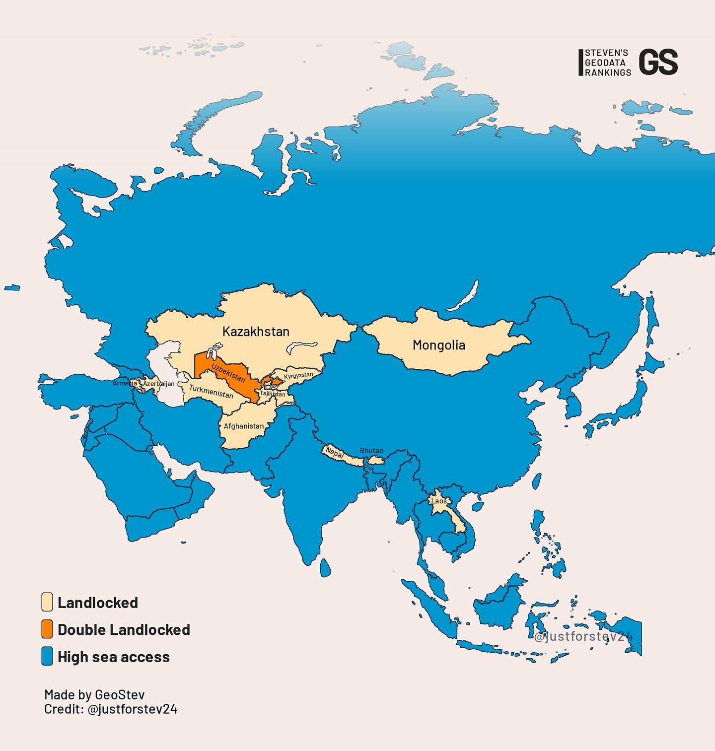 There Are 12 Landlocked Countries In Asia Which Have No Access To The 