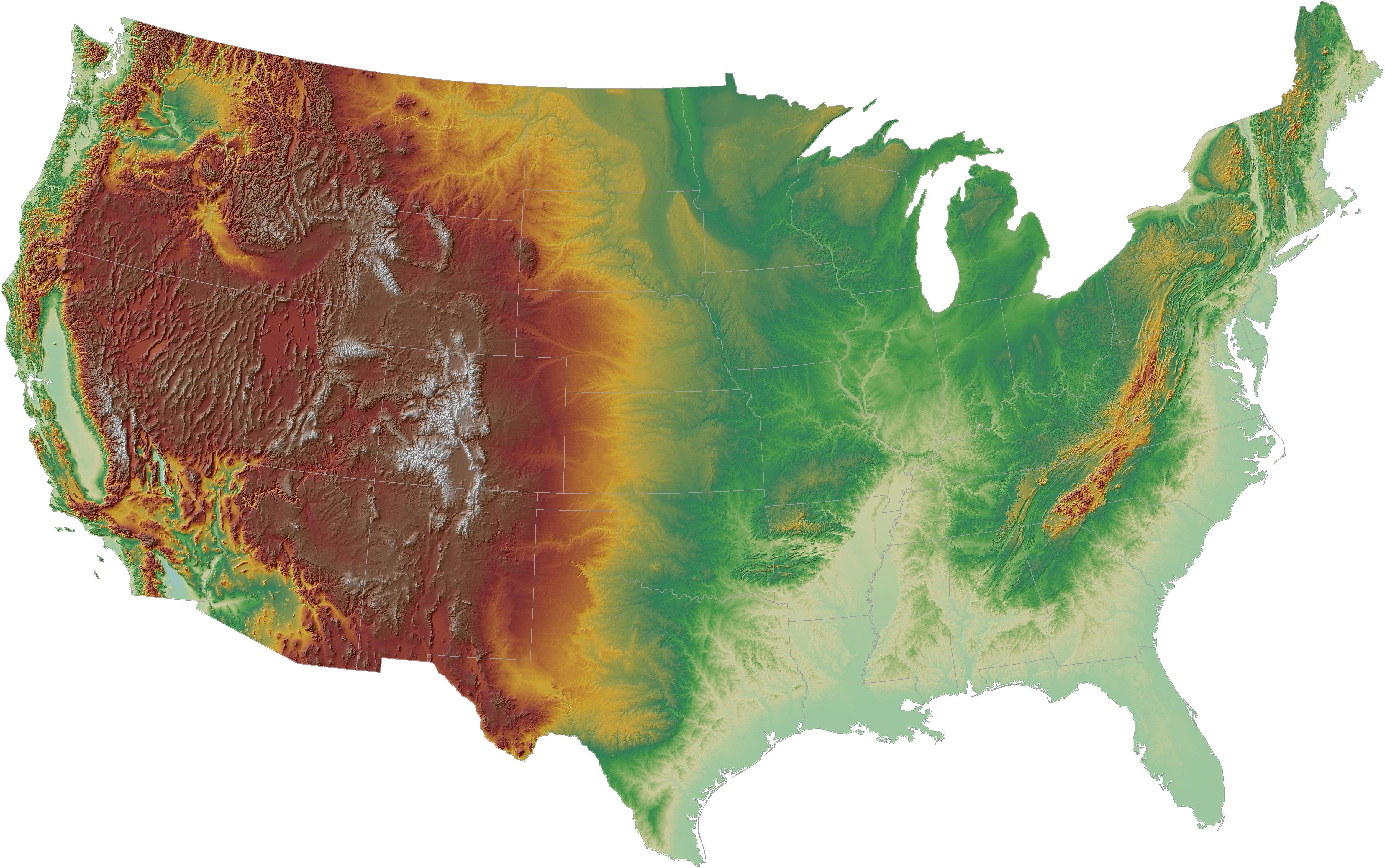 Us Elevation Map 