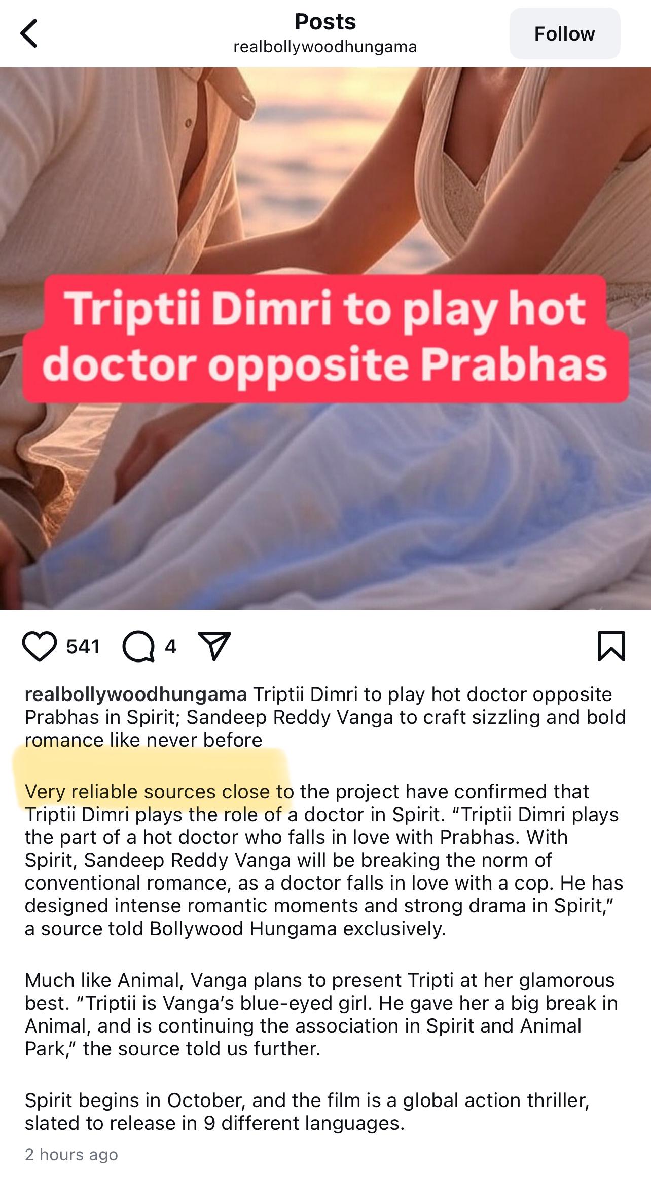 Deepika Padukones PR is trying to portray Tripti as some porno artist  since her lead announcement. Grow up DP : rGossipComrades