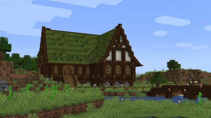 Minecraft House In Hill Natural Survival Design