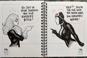 Black Cat vs Catwoman by Frank Cho