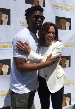 Chadwick Boseman and Kamala Harris