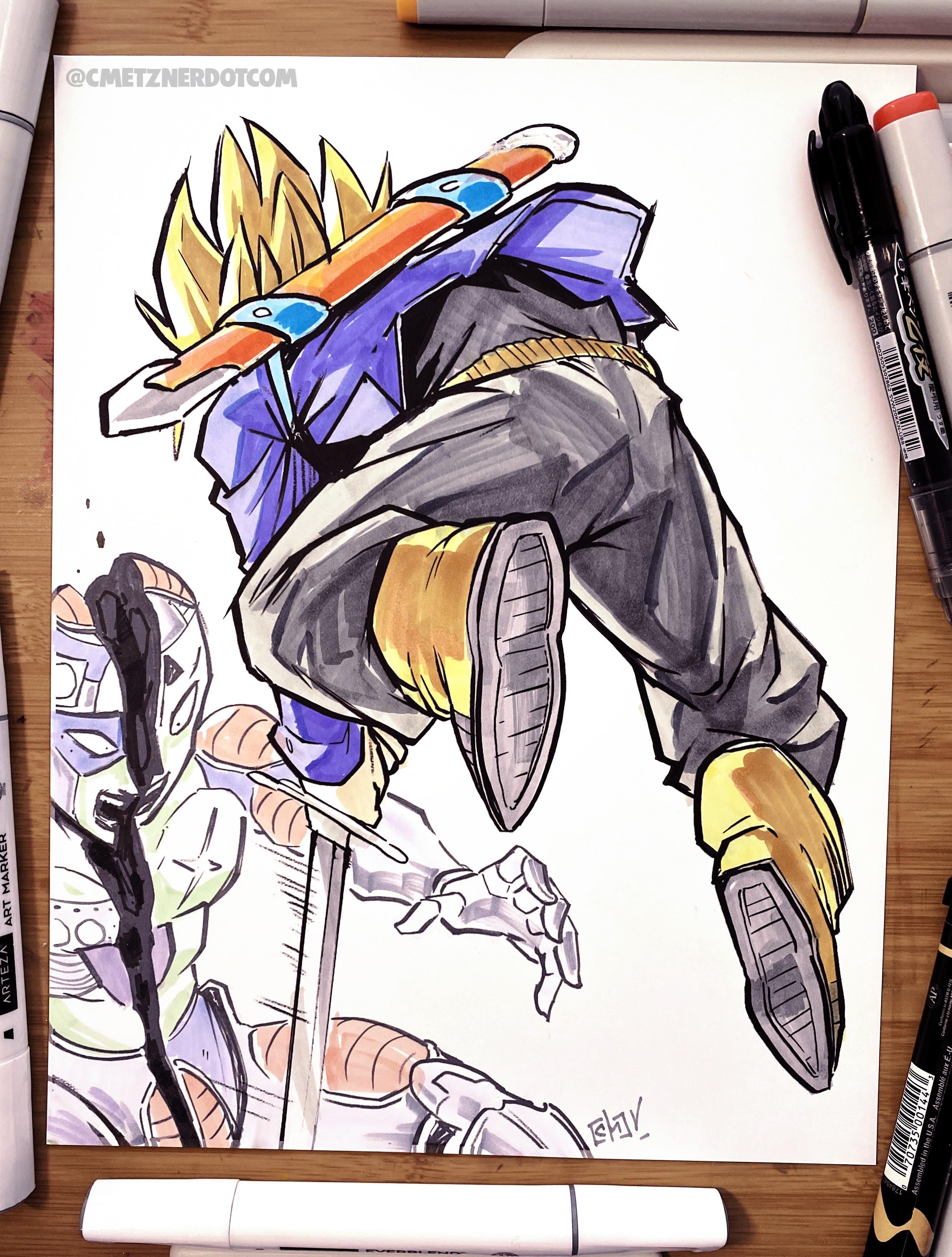 The neck, arms and legs all extend from the trunk. Hereâs my drawing of Trunks! : dbz