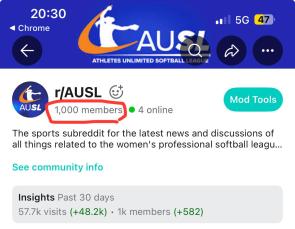 r/AUSL Officially At 1K Members!