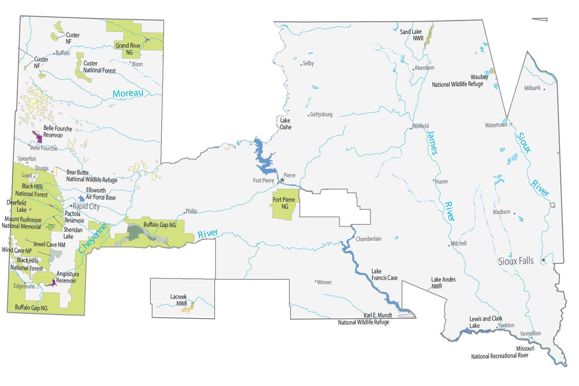 South Dakota Minus the Lands Where the Governor of South Dakota is Banned  From : rMapPorn