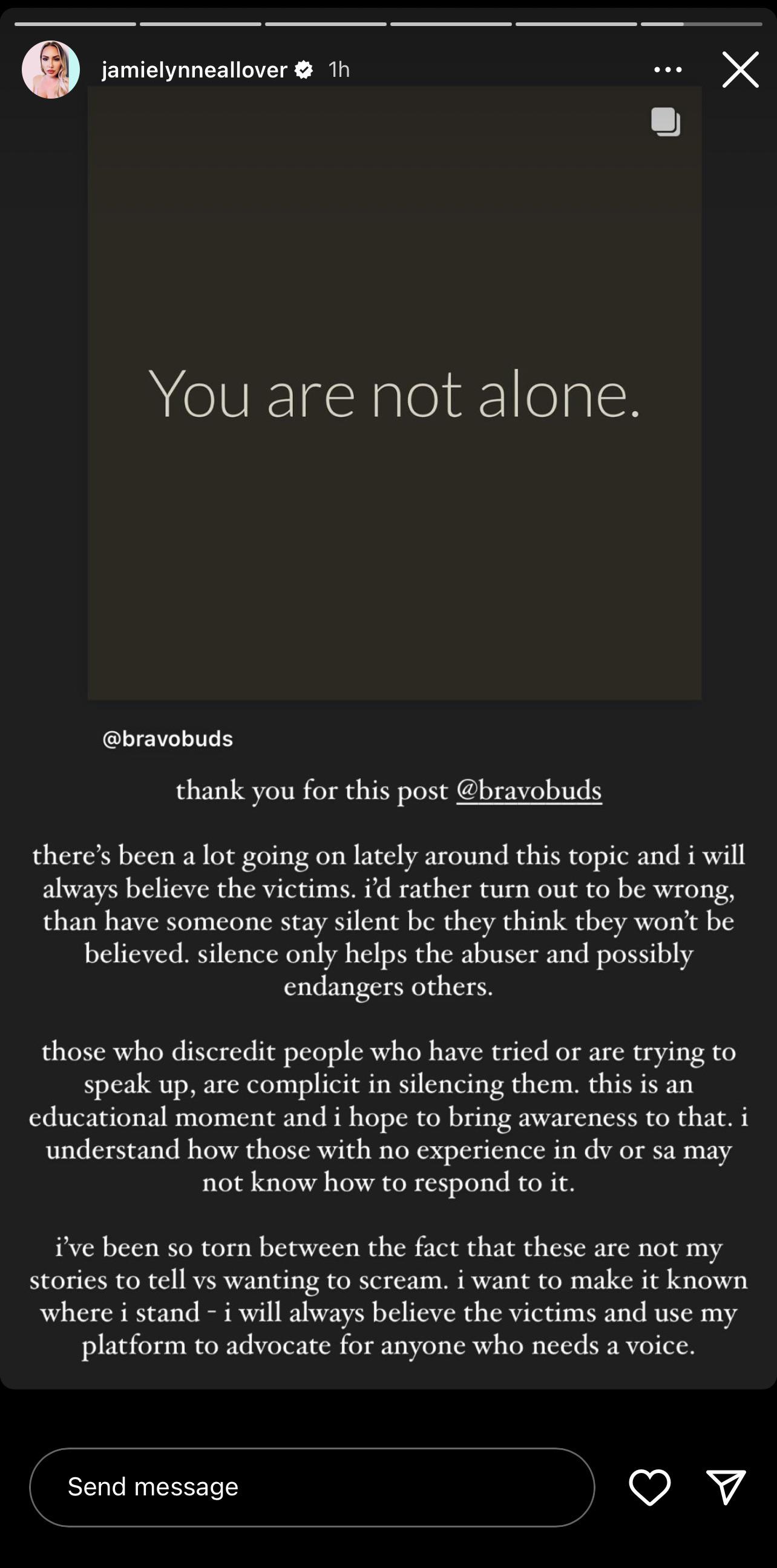 Jamie Lynn posts about abuse allegations then quickly deleted it. :  rVanderpumpaholics