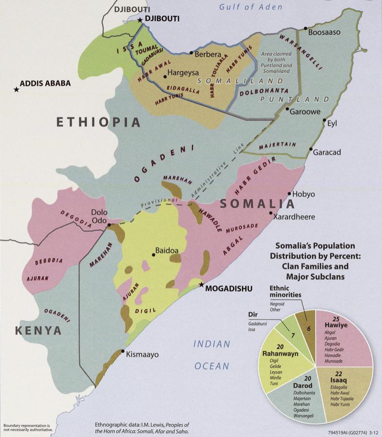 Map Of The Somali Clans R MapPorn 