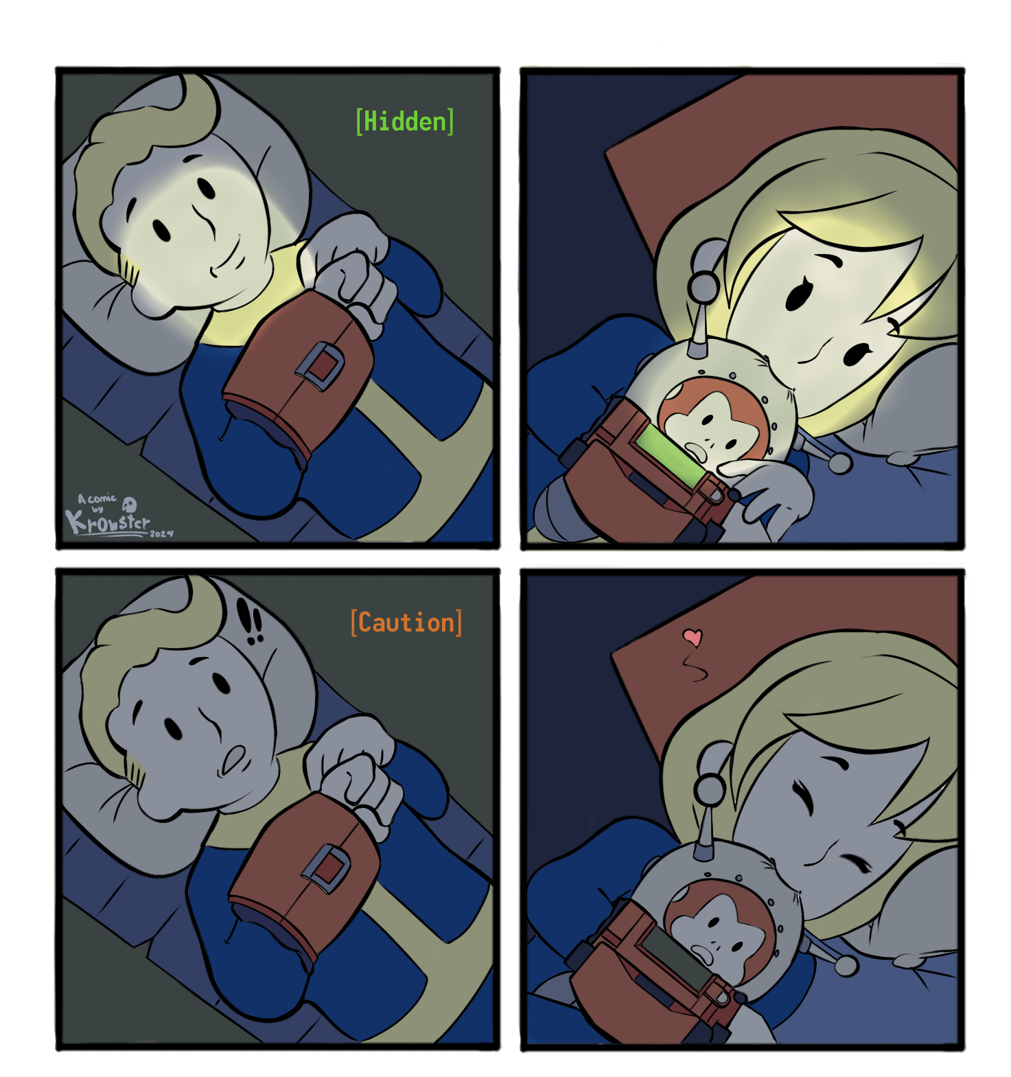 Vault Boy and Vault girl texting, what are they talking about? (Art by me)  : rFallout