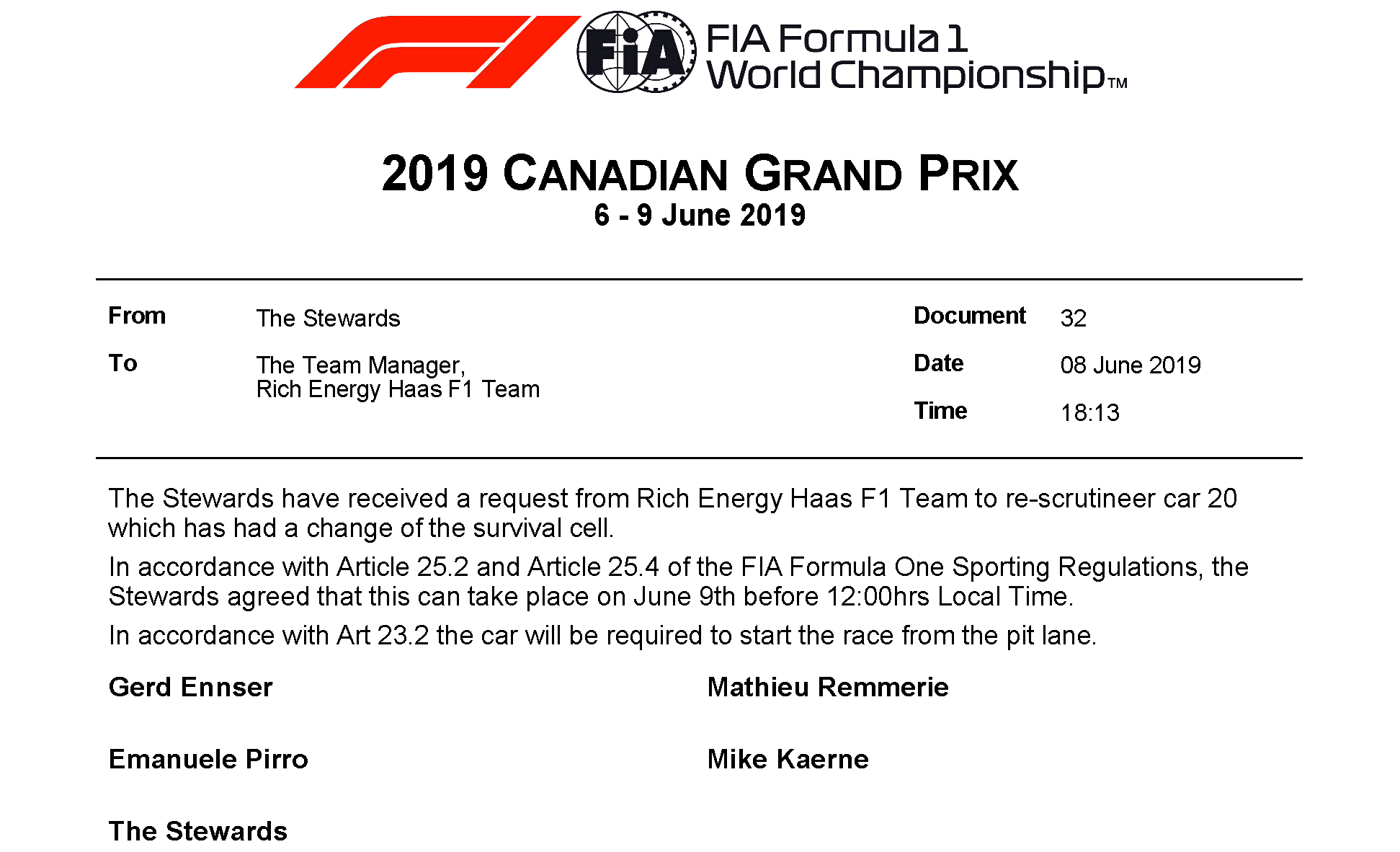 Kevin Magnussen To Start Canadian Grand Prix From Pit Lane