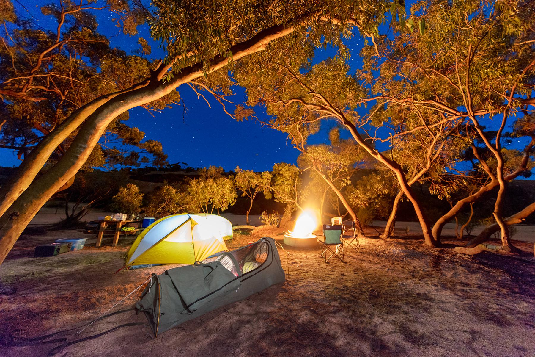 Camping in the western australian outback