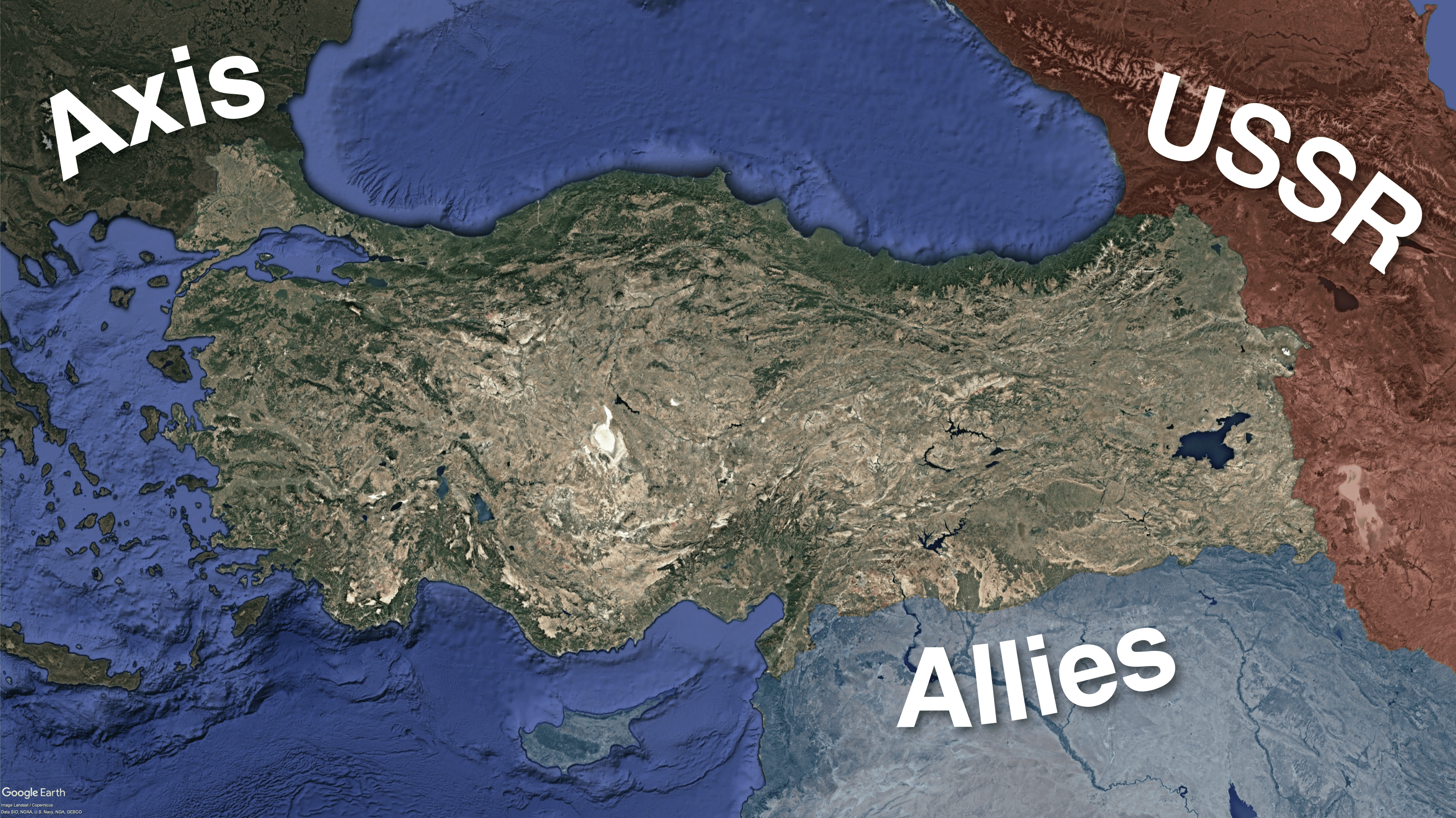 Turkeys geopolitical situation in 1942 : rMapPorn