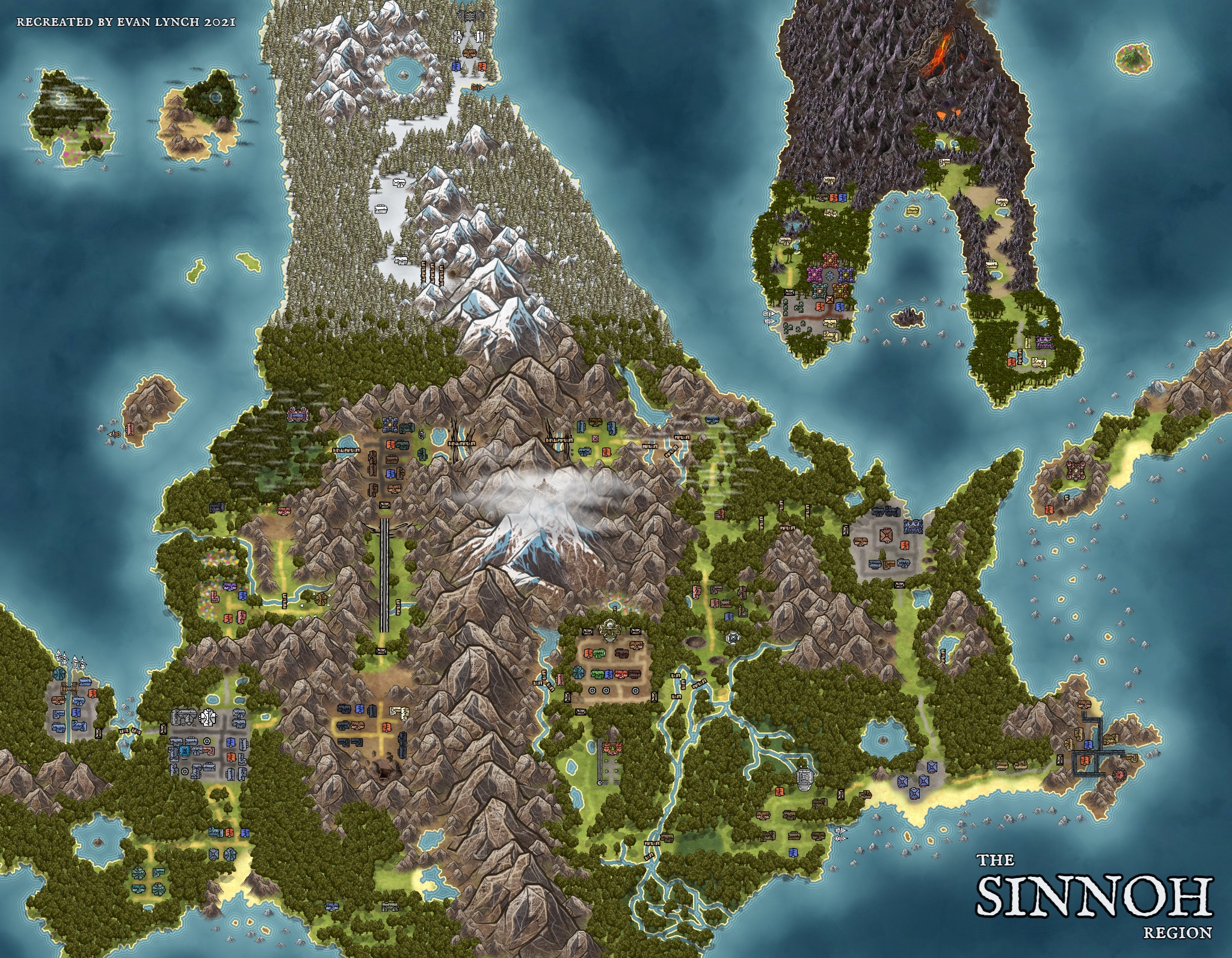 Pokemon Sinnoh Map 