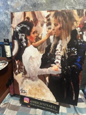 I made a David Bowie and Jennifer Connelly painting from Labyrinth