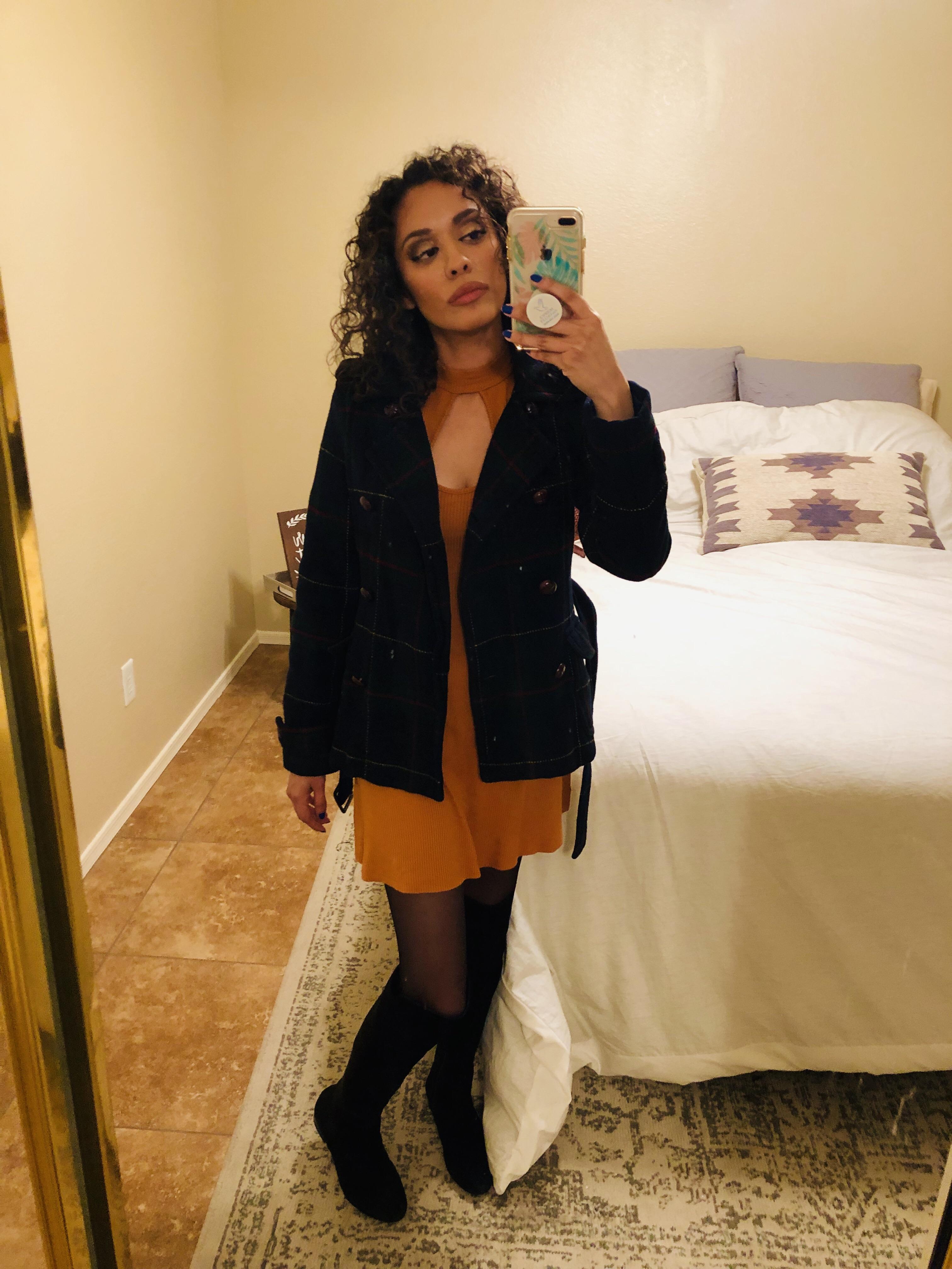 Forever 21 Mustard Long Sleeve Dress And American Eagle Coat Each 5 Thriftstorehauls