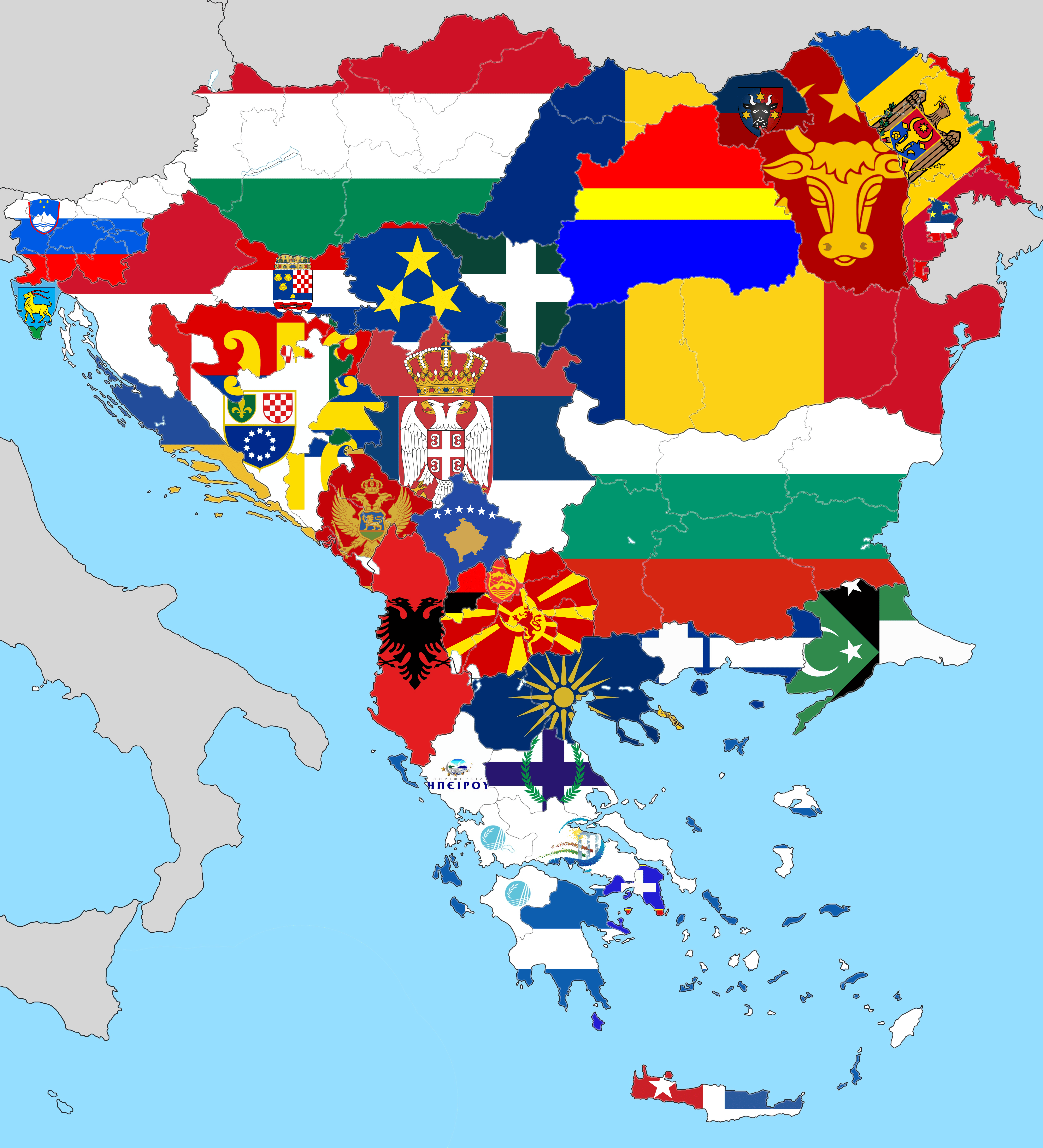 Balkan Peninsula Political Map 
