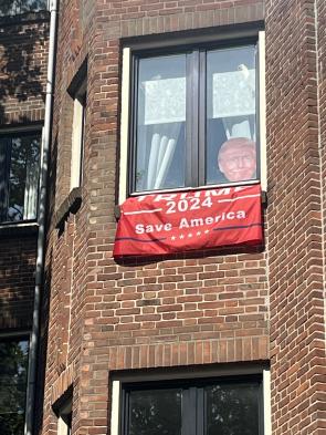 This is in Amsterdam, I almost fell from my bike when I saw it!