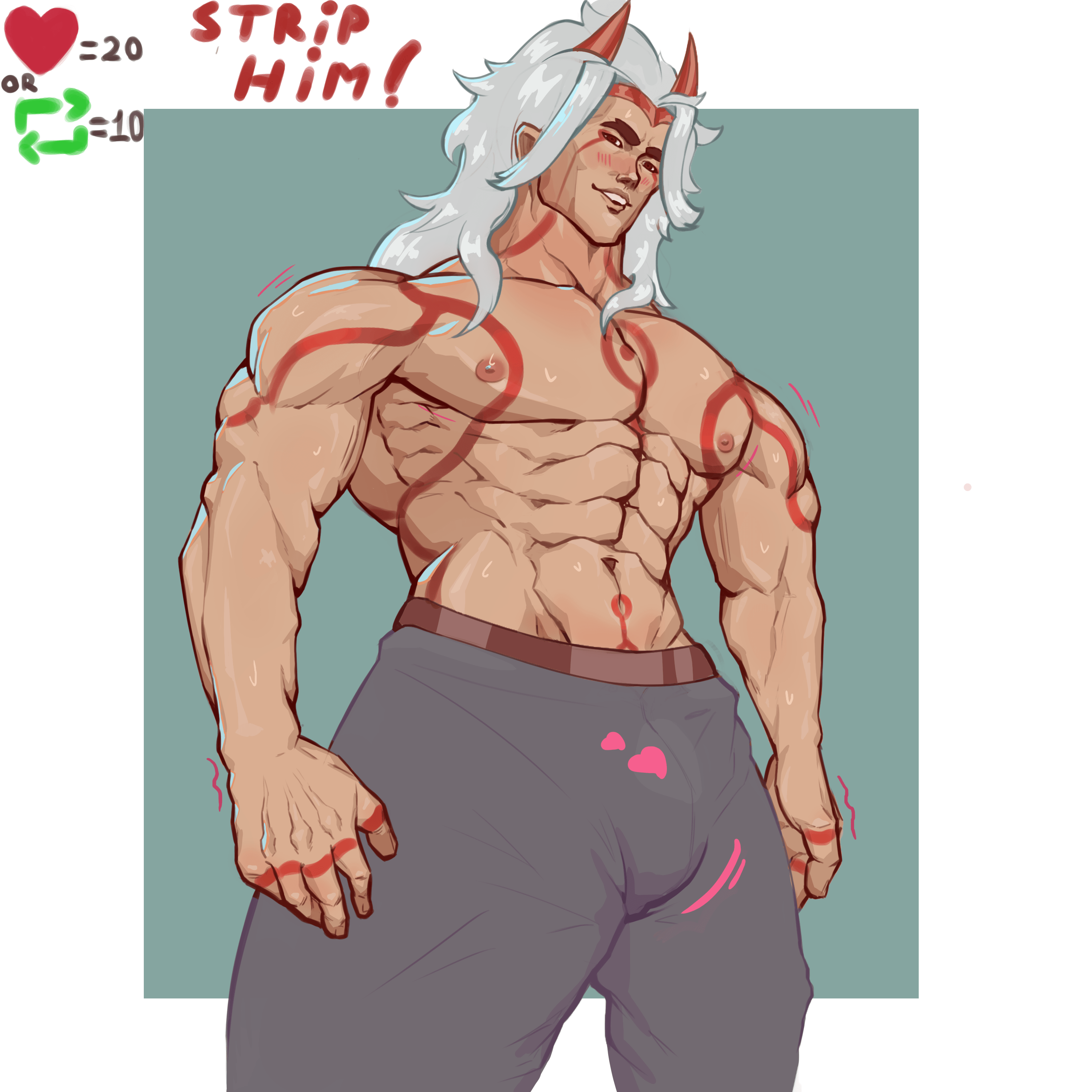 Itto Arataki strip game ! If you want to get these pants out of the way, go  retweetlike on my twitter 😚 (link in the comments) – Gay Porn Comic