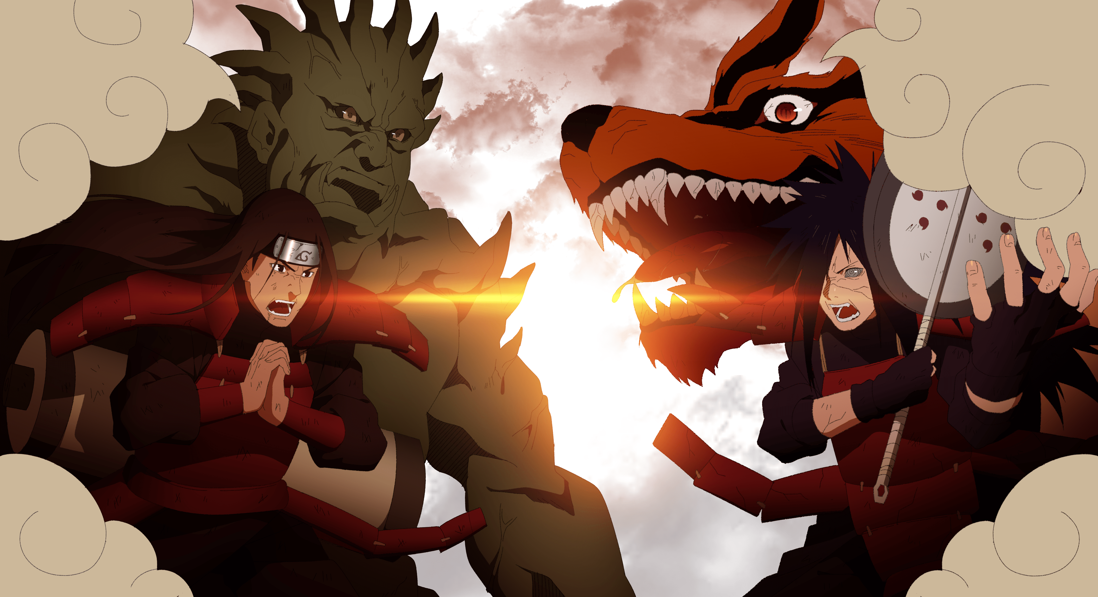 fanart hashirama vs. madara naruto on hashirama vs madara drawing wallpapers