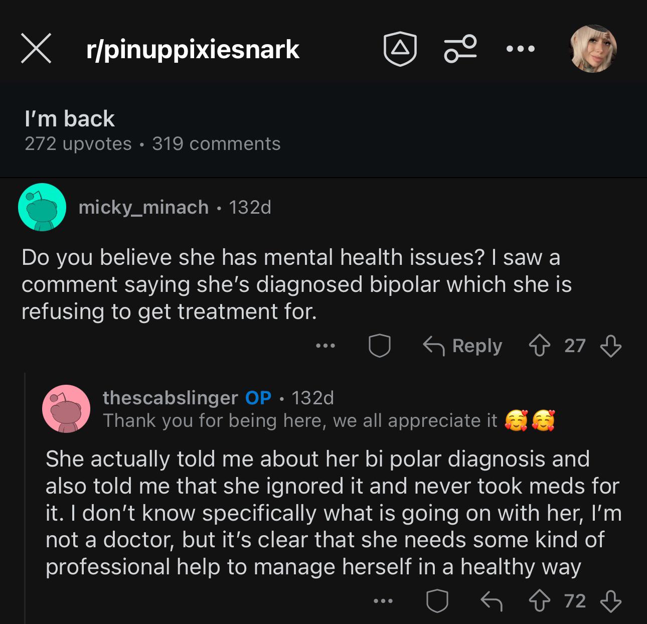 PinupPixies latest IG story. Claims doctor introduced bacteria into her  body. Claims she had perfect post-op care for 3 weeks before she resumed  normal activities. : rpinuppixiesnark