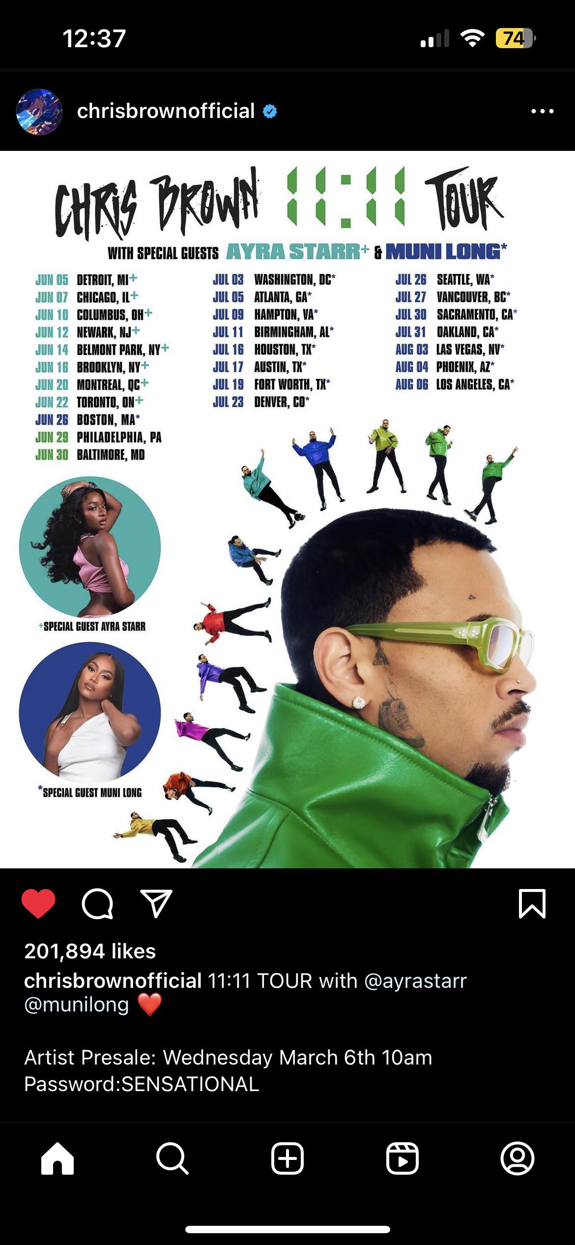 TOUR DATES ANNOUNCED ! : rChrisBrown