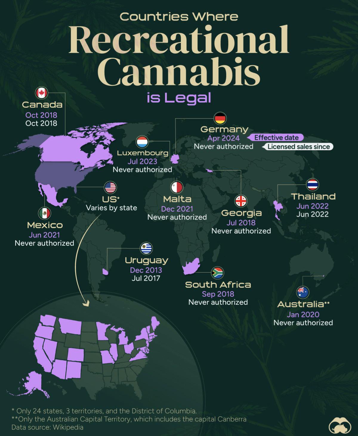 Where recreational Cannabis is legal : rMapPorn