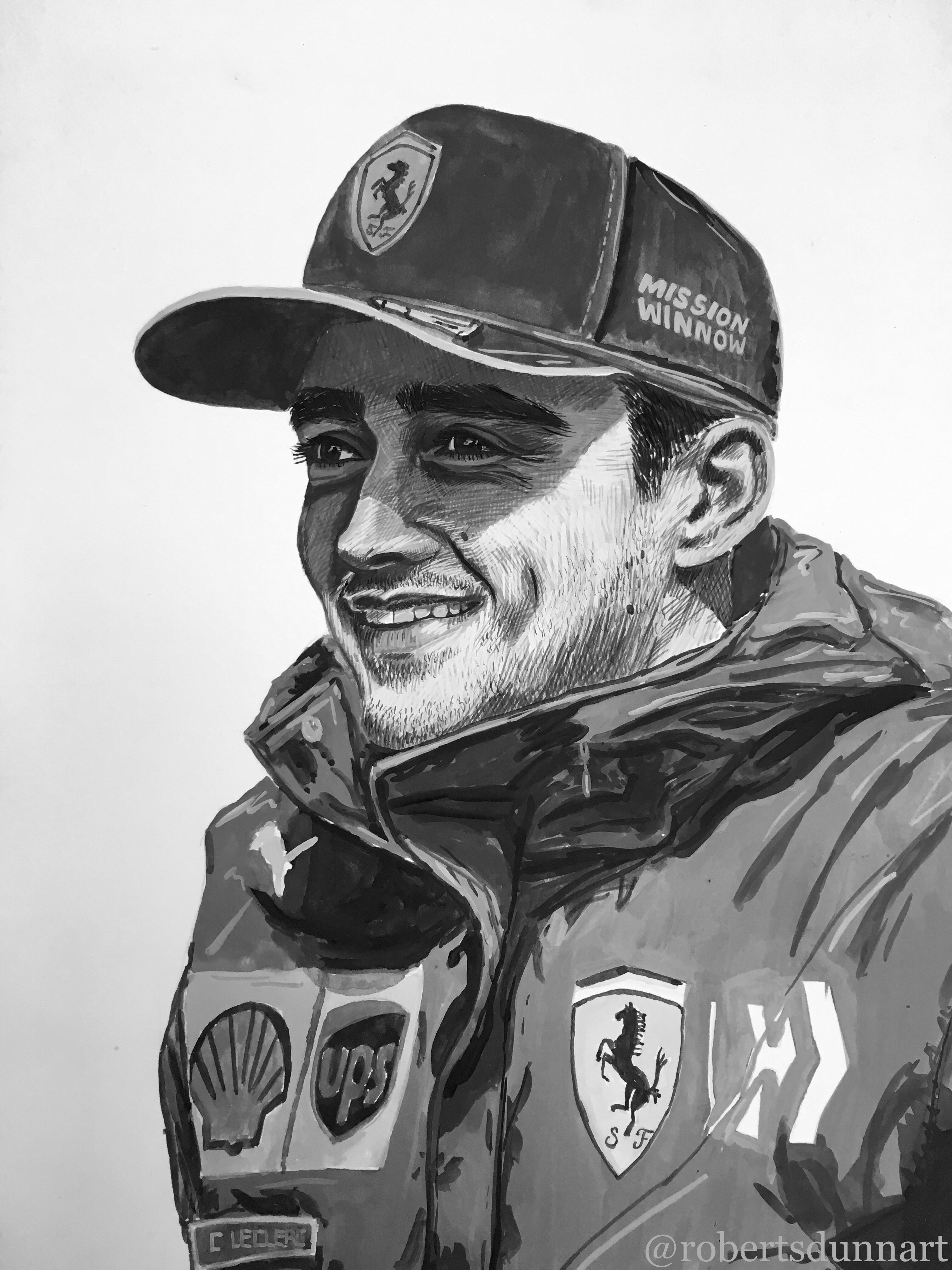 Oc I Painted A Portrait Of Charles Leclerc Formula1