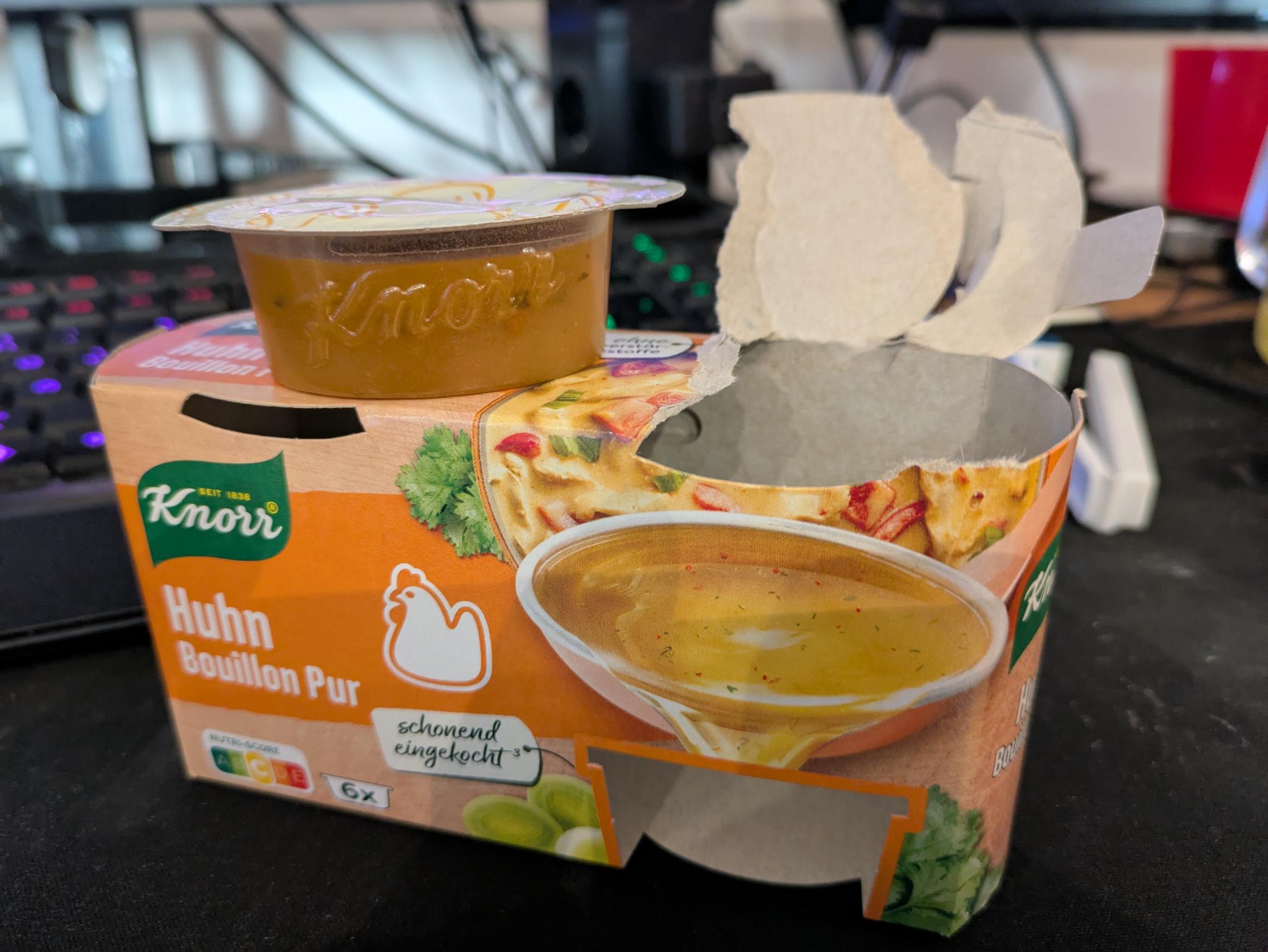 PSA: This is jellified chicken broth. Do: Put into boiling water. Do not:  Put into luke warm tap water because you are lazy. Youll end up drinking a  cup of barely chicken