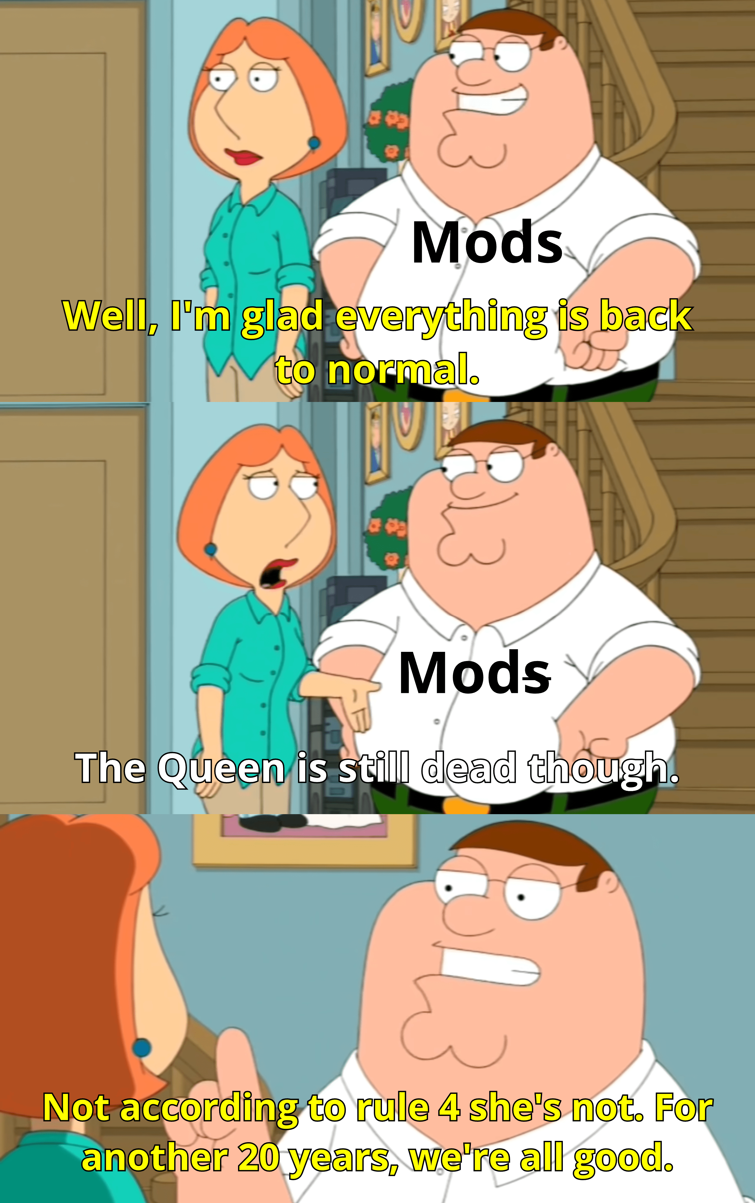 Announcement about Queen Elizabeths death, rule 4 : rHistoryMemes