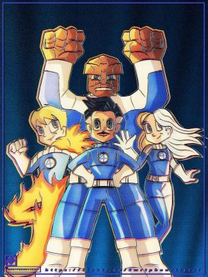 Fantastic Four: FS in Tezuka/Astroboy style (fanart by me).