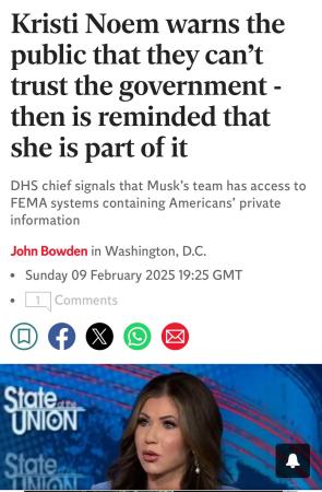 Politician warns government can’t be trusted—completely forgets she is the government.