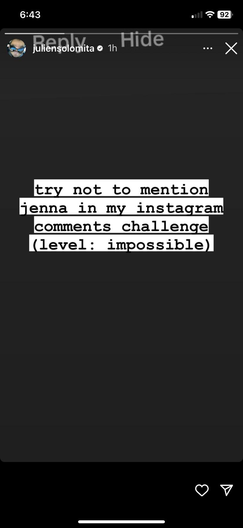 Juliens Instagram Story for Concerned Users : rJennamarbles