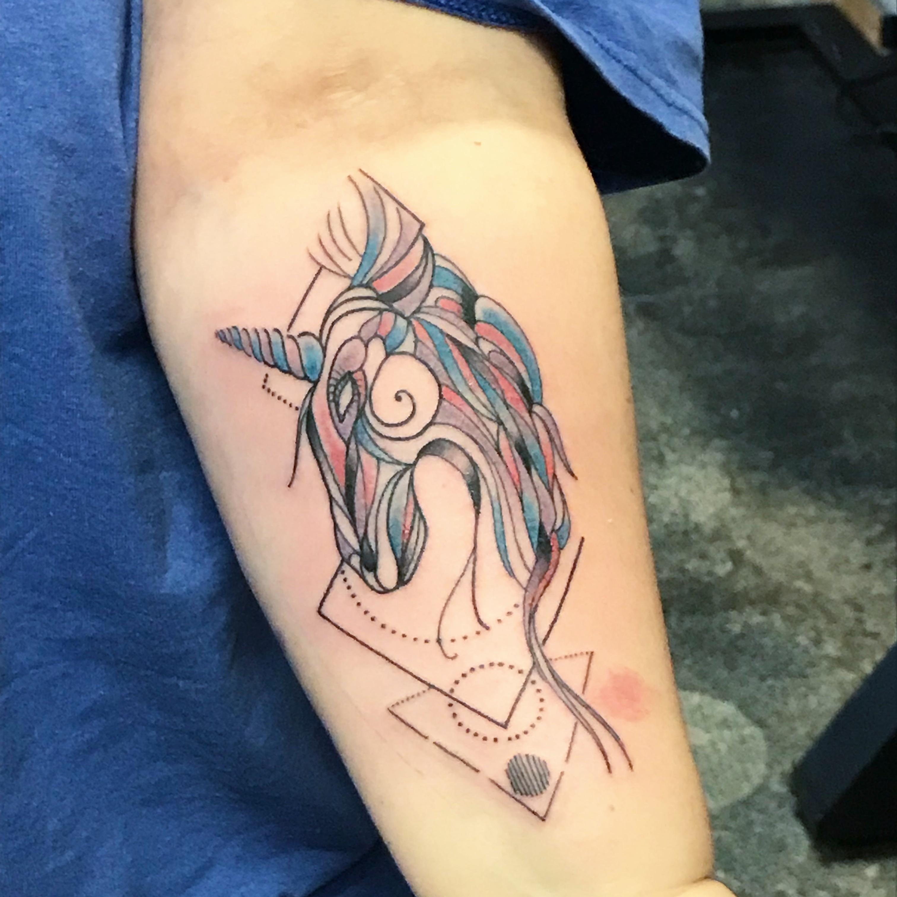 Finally Got My Unicorn I M So In Love With Her Brian Smith From Downtown Tattoo In Zanesville Ohio Did A Wonderful Job This Is Right After So Please Don T Mind The Redness