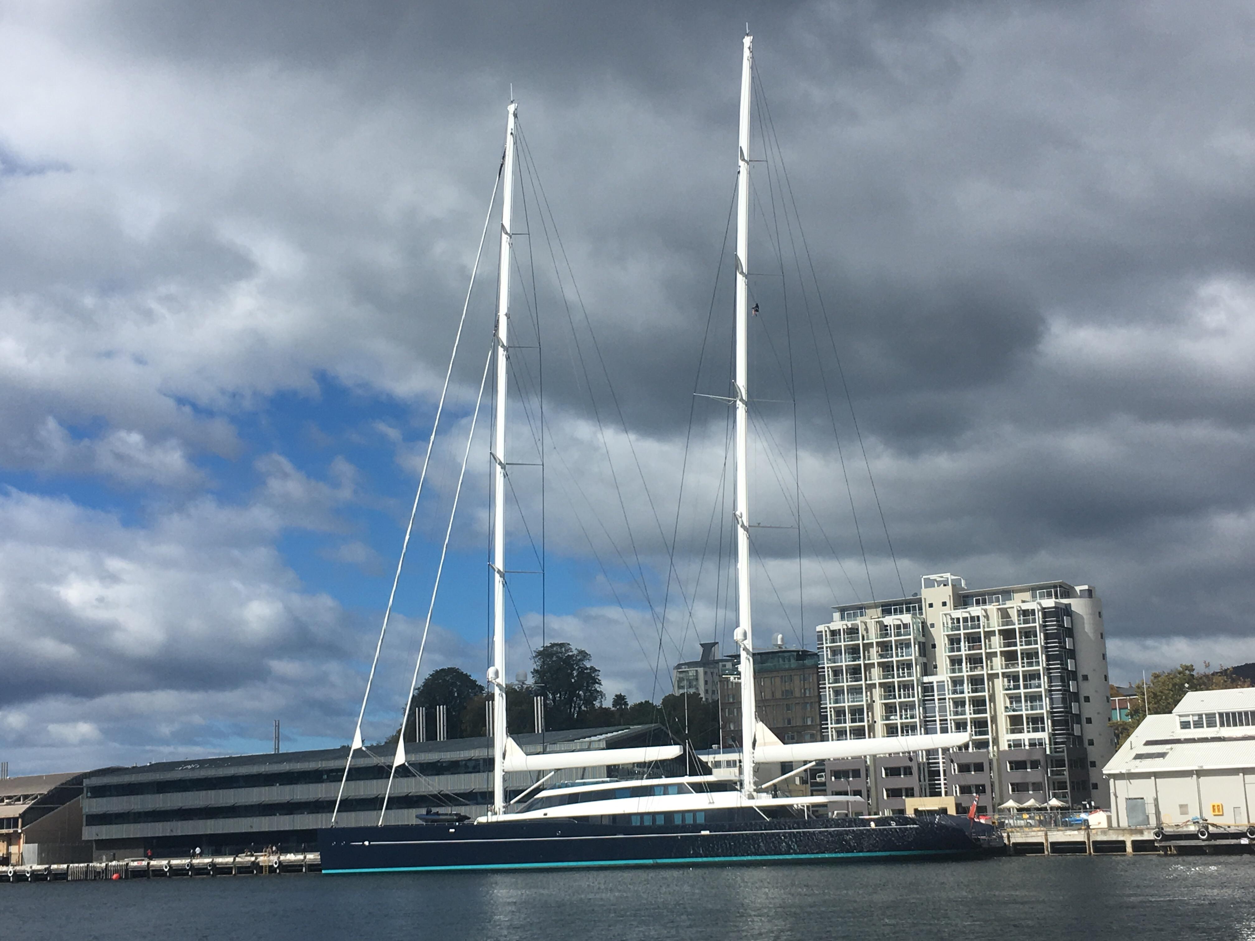 Mega Yacht In Hobart Tasmania Sailing