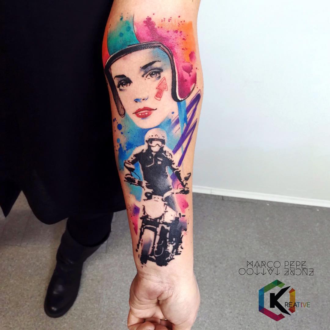 Caferacer Lady Tattoo By Marco Pepe : R/Best_Tattoos 1080_x_1080_jpg
