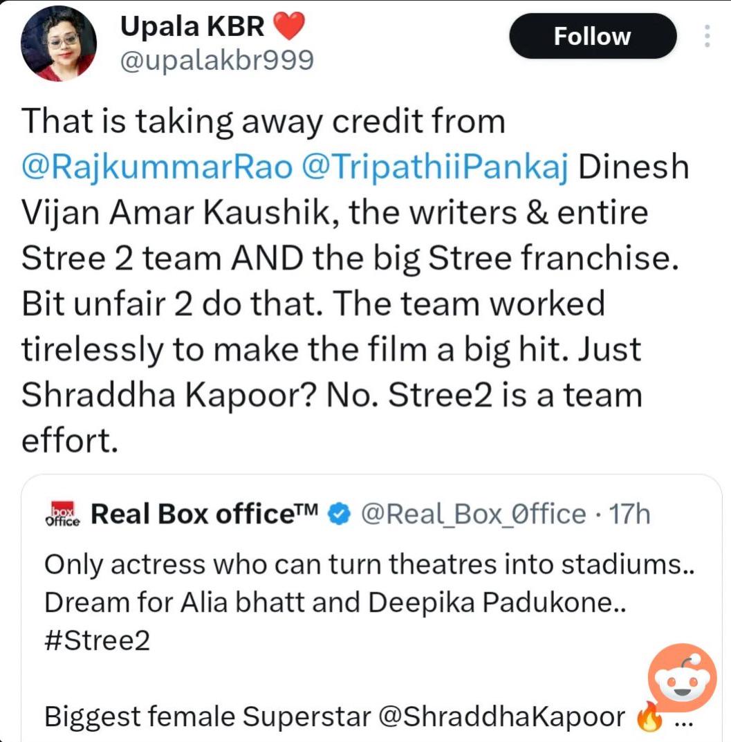 Should we really considering Stree 2 a shraddha kapoor film? :  rBollyBlindsNGossip