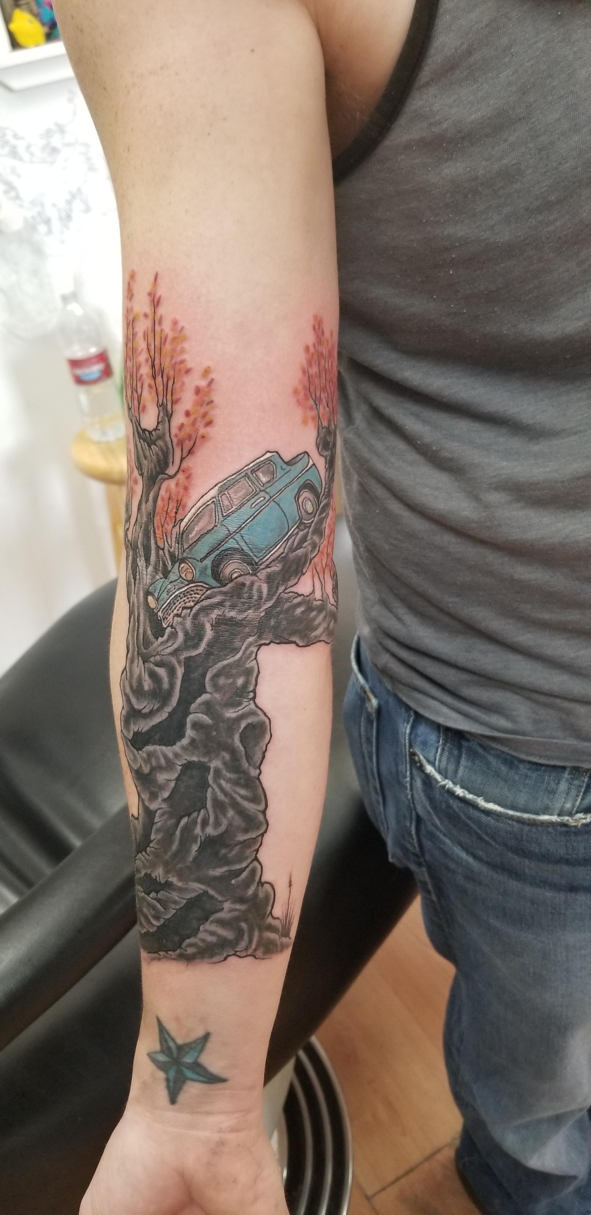 Started My Potter Sleeve And Covered Up A Really Bad Tattoo In The Process Harrypottertattoos
