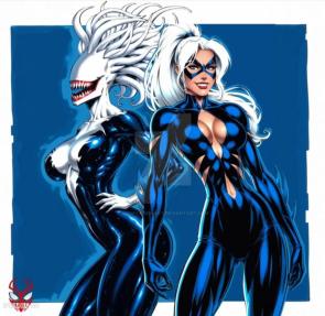 She seems to love her new Web of Shadows suit