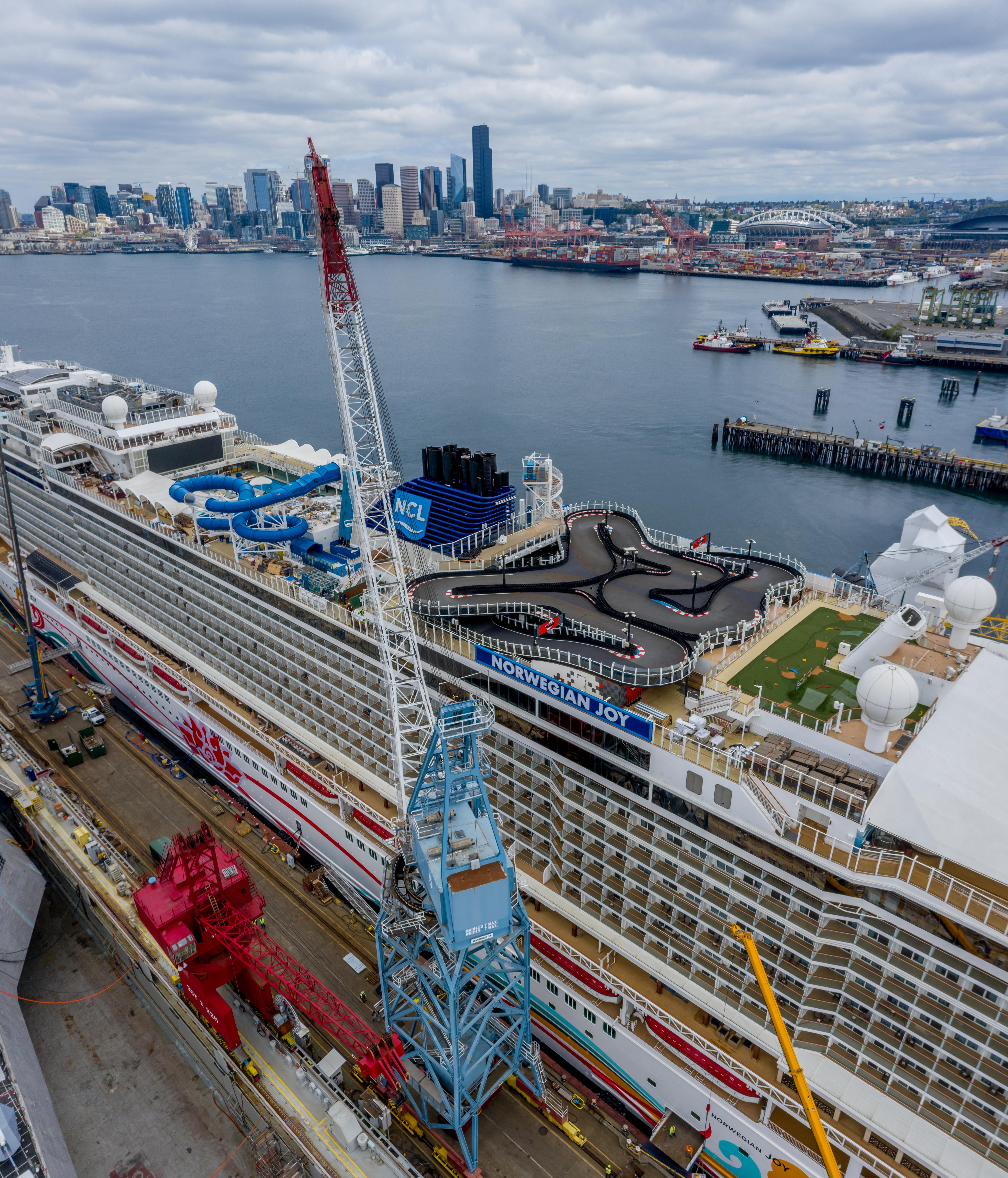 Cruise Ship Currently Docked In Seattle Has A Gokart Track