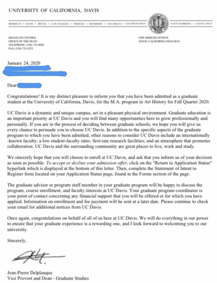 My First Acceptance After Some Serious Imposter Syndrome I Still Can T Believe I Ll Finally Be Attending Grad School Sending Everyone Here Good Vibes For Getting Their Own Letters Soon Gradadmissions