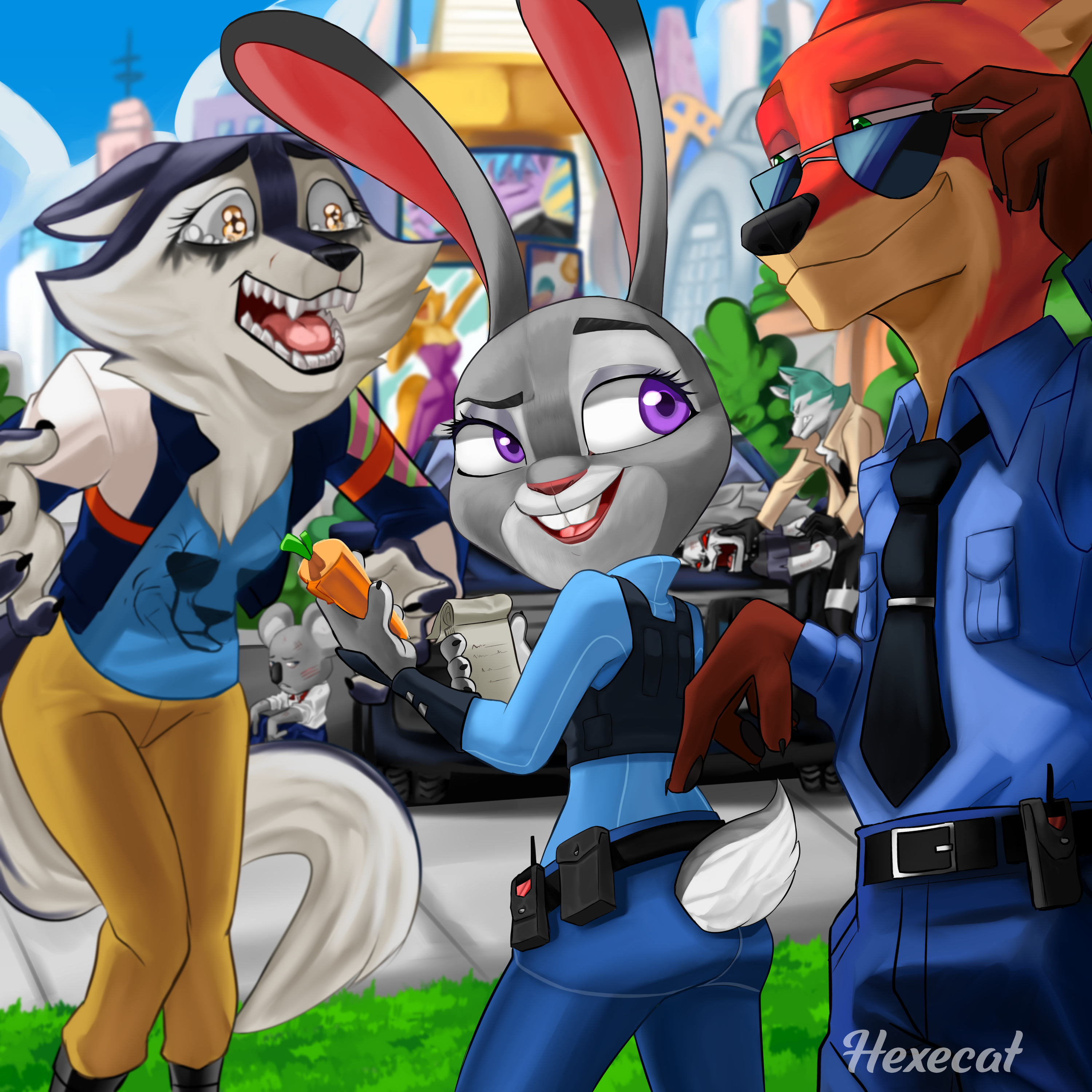 Another Day of Work , Art by me (Twitter: @Hexe_Cat) : rzootopia