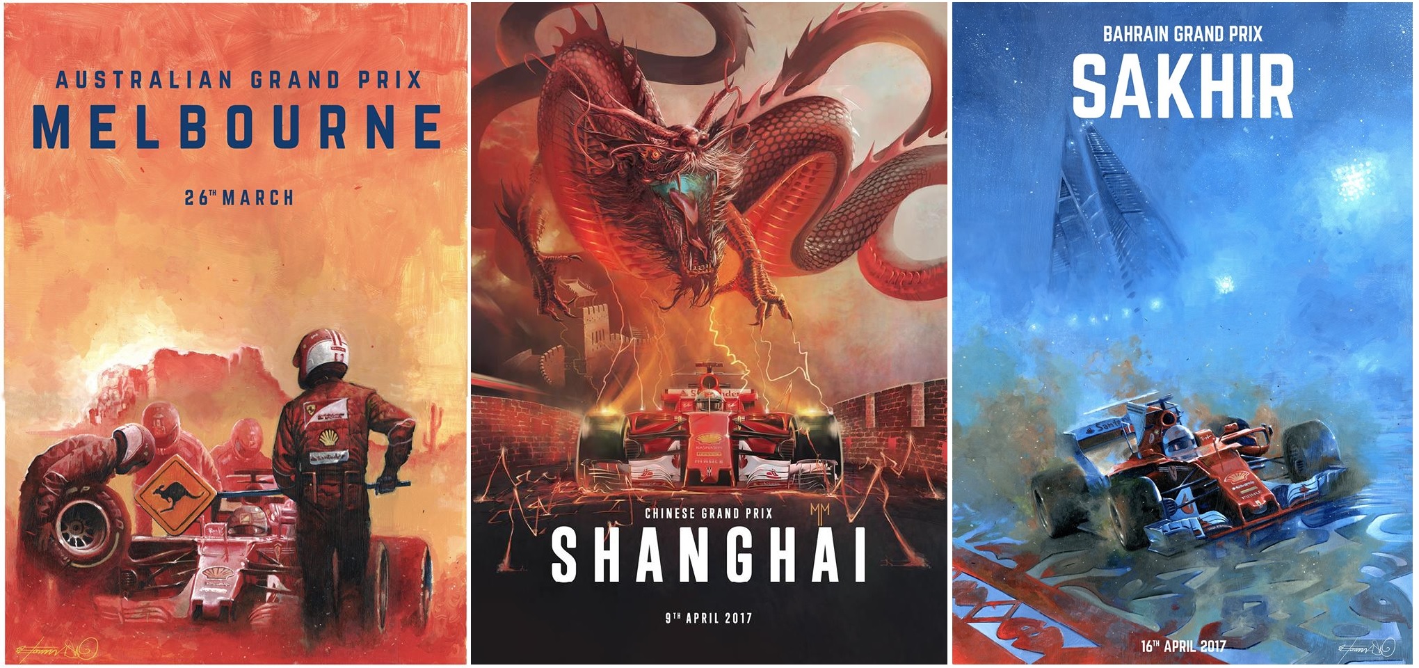 Scuderia Ferrari Grand Prix Posters So Far This Year Formula1